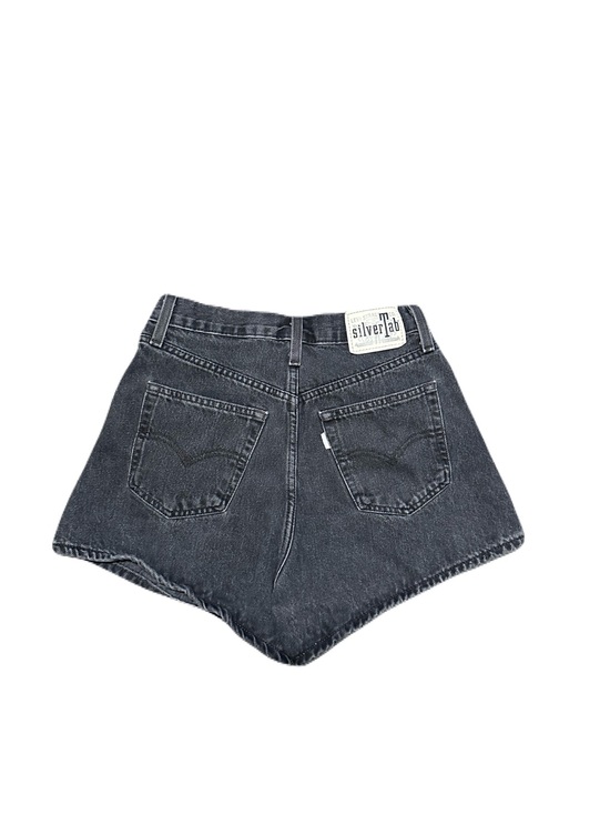 Levi's Pants - Levis SilverTab Mom Shorts Faded Black Light Wash Denim High Waisted Size 26